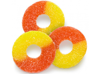 Peach Gummi Rings 4/4.5lb